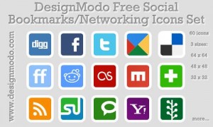 10 Social Bookmarks-Networking Icons Set from DesignModo