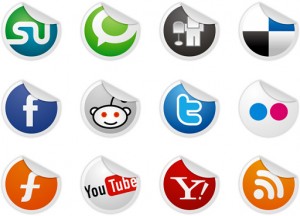 9 Grunge Peeling Stickers Social Media Icons